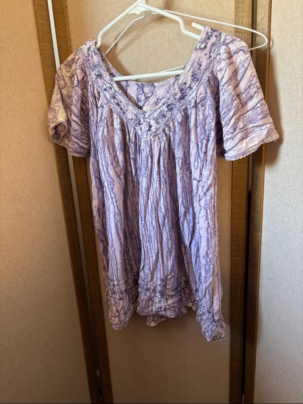 Advance Apparels Lavender Peasant Top OSFM